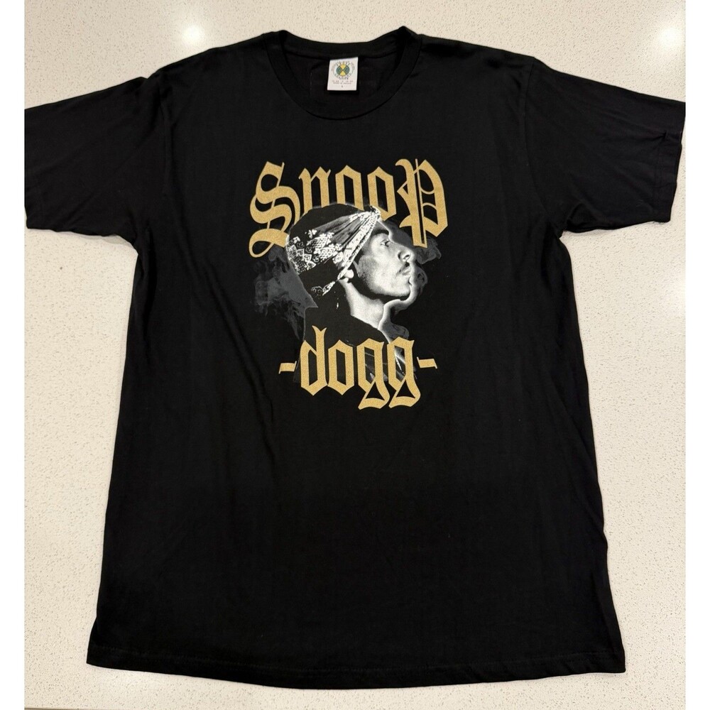 Vintage 90’s Cross Colours Snoop Dogg Graphic Black T Shirt Size Large Rap Tee